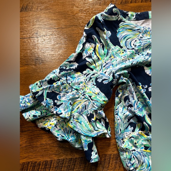 Lilly Pulitzer Lula Romper High Tide Navy Scuba Doo Engineered Romper Size SMALL - Picture 12 of 15